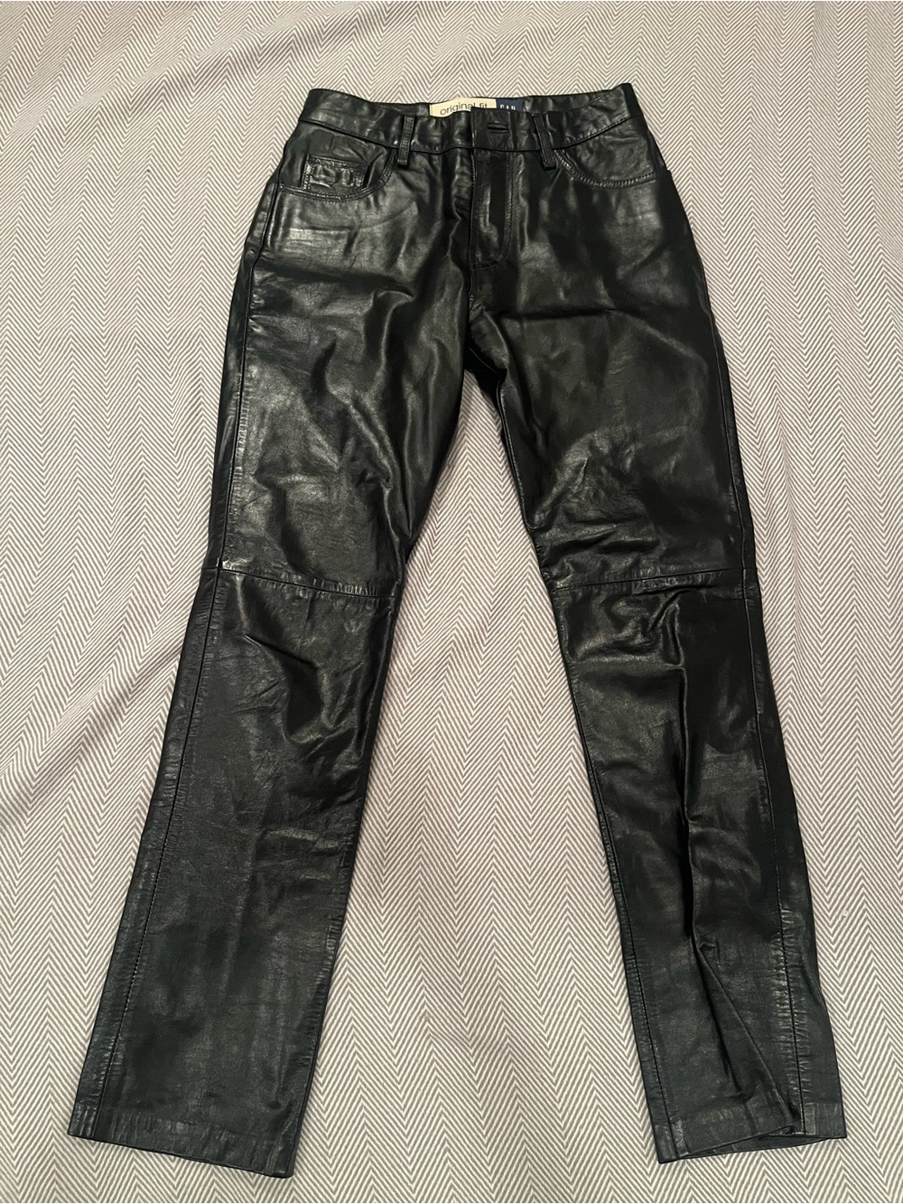 GAP Black Genuine Leather Pants - Original Fit - Size 0